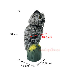 Outdoor Courtyard Realistic Rotating Owl Decoy Wind-Powered Pigeon Scarecrow 360° Rotating Head Bird Repeller Owl Bird Deterrent - Image 3