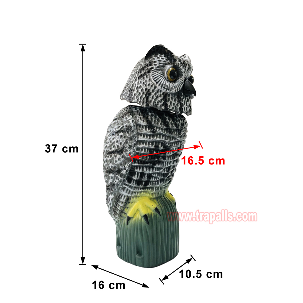 Outdoor Courtyard Realistic Rotating Owl Decoy Wind-Powered Pigeon Scarecrow 360° Rotating Head Bird Repeller Owl Bird Deterrent - Image 3