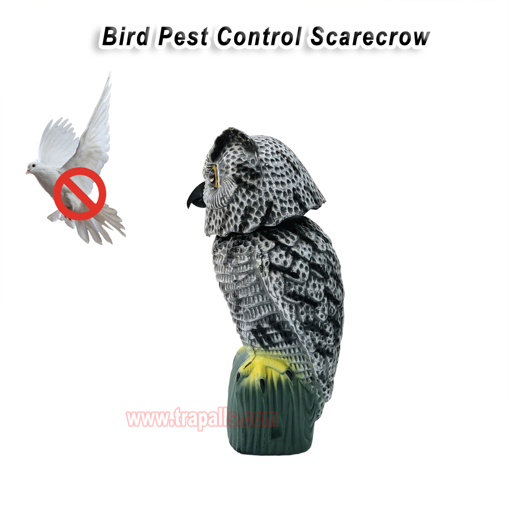 Outdoor Courtyard Realistic Rotating Owl Decoy Wind-Powered Pigeon Scarecrow 360° Rotating Head Bird Repeller Owl Bird Deterrent - Image 4