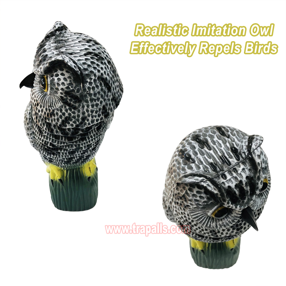 Outdoor Courtyard Realistic Rotating Owl Decoy Wind-Powered Pigeon Scarecrow 360° Rotating Head Bird Repeller Owl Bird Deterrent - Image 5