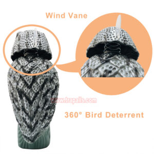 Outdoor Courtyard Realistic Rotating Owl Decoy Wind-Powered Pigeon Scarecrow 360° Rotating Head Bird Repeller Owl Bird Deterrent - Image 6