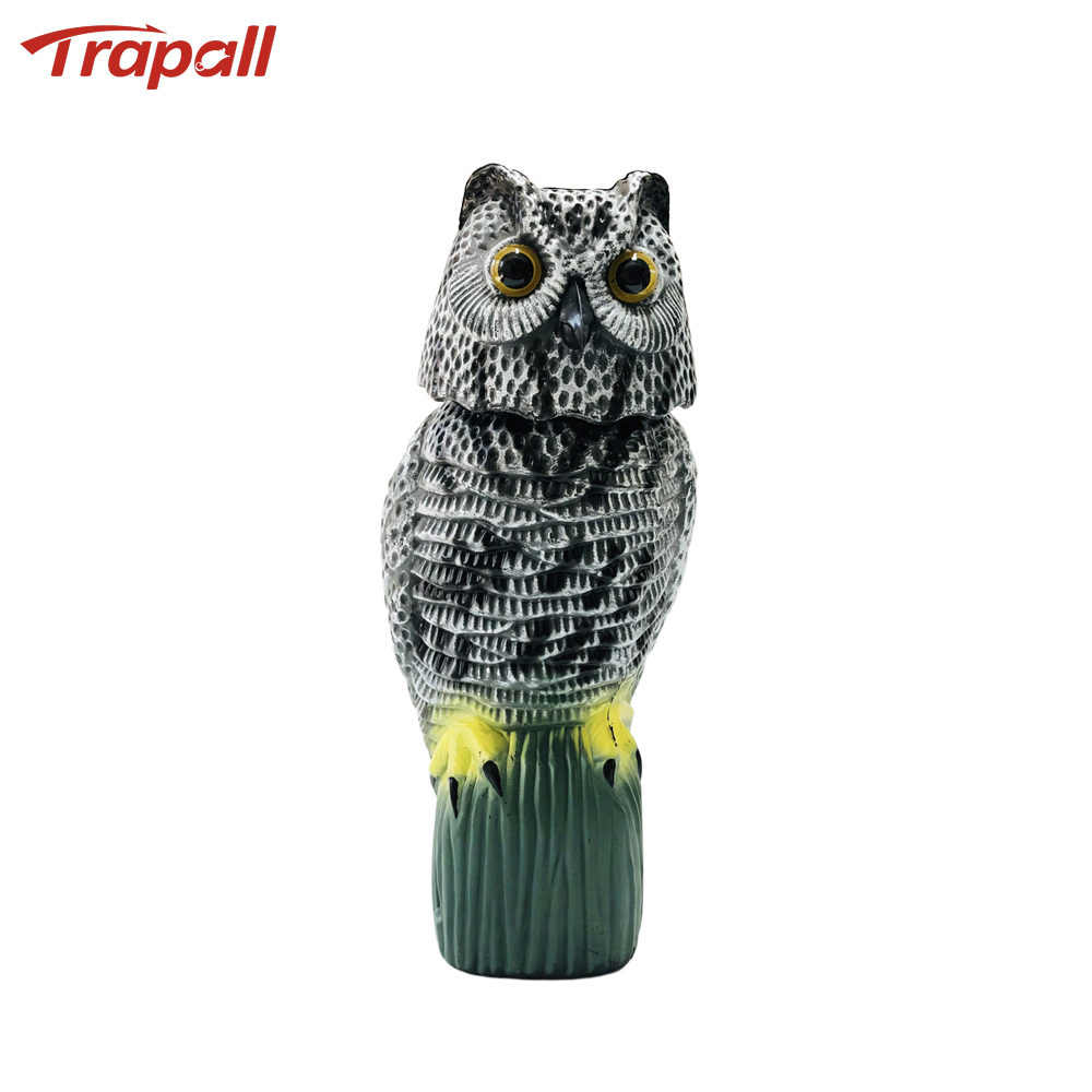 Outdoor Courtyard Realistic Rotating Owl Decoy Wind-Powered Pigeon Scarecrow 360° Rotating Head Bird Repeller Owl Bird Deterrent