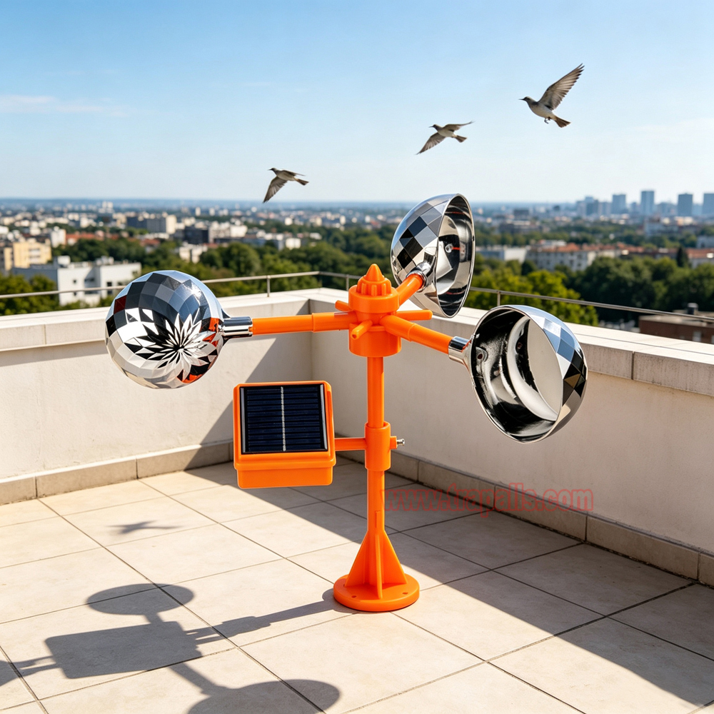 Outdoor Boat Keep Pigeon Away Bird Spinning Deterrent Device 360°Reflective Solar Bird Repeller - Image 11