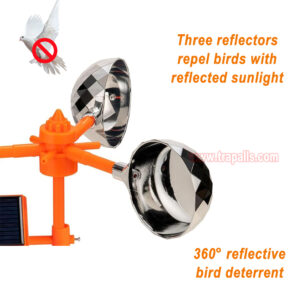 Outdoor Boat Keep Pigeon Away Bird Spinning Deterrent Device 360°Reflective Solar Bird Repeller - Image 4