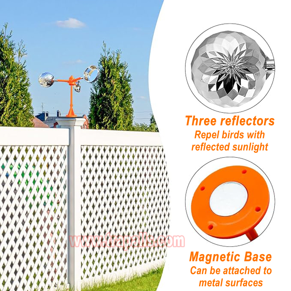 Outdoor Boat Keep Pigeon Away Bird Spinning Deterrent Device 360° Reflective Bird Repeller - Image 7