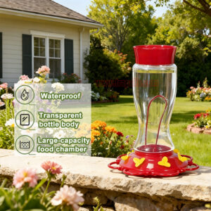 Outdoor Garden Hanging Built-in Ant Bee Guard Hummingbird Water Feeder - Image 8
