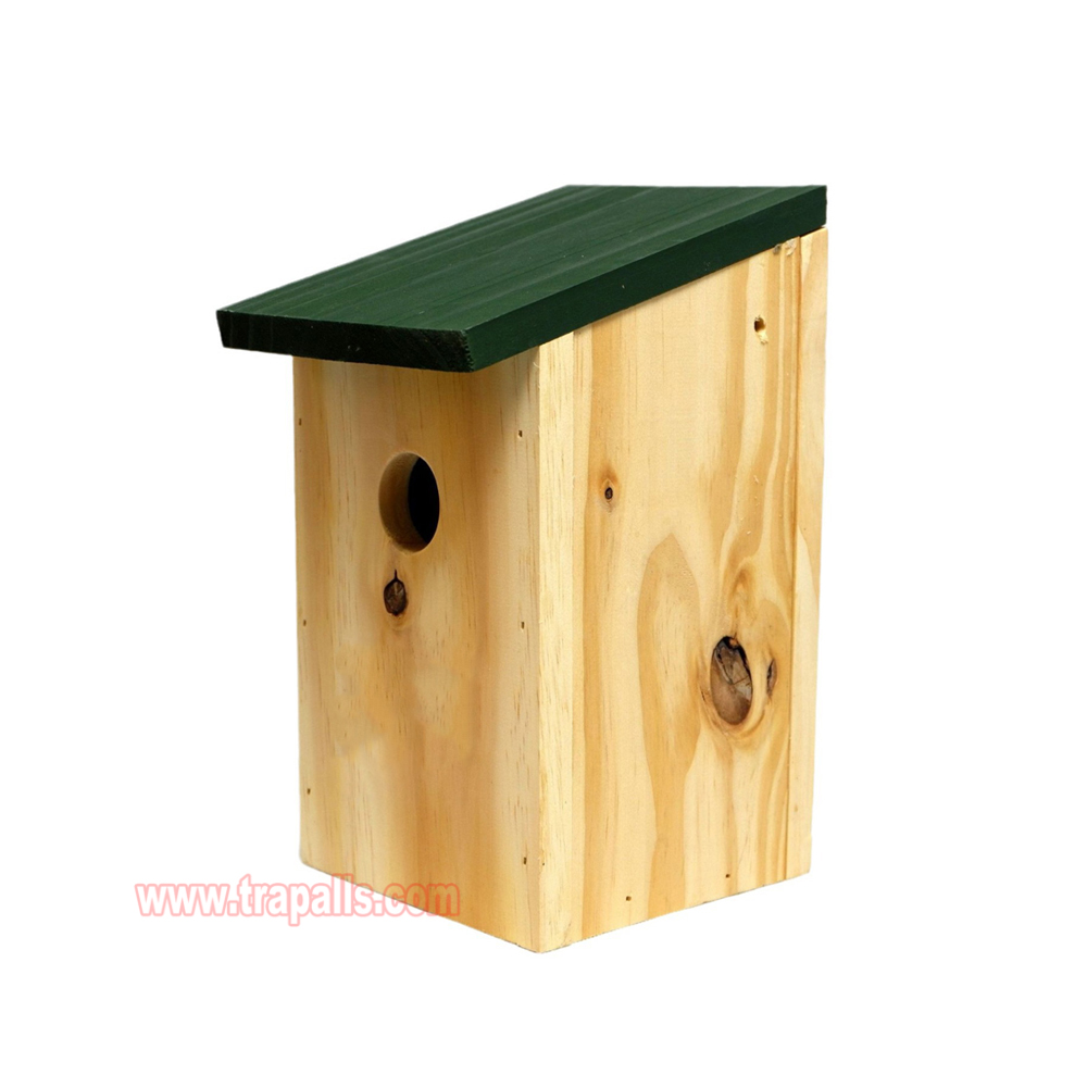 Garden Hanging Decorative Bird Shelter Sparrows Nesting Box Natural Wooden Bird House - Image 2