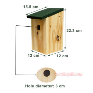 Garden Hanging Decorative Bird Shelter Sparrows Nesting Box Natural Wooden Bird House - Image 3
