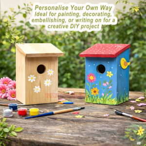 Garden Hanging Decorative Bird Shelter Sparrows Nesting Box Natural Wooden Bird House - Image 10