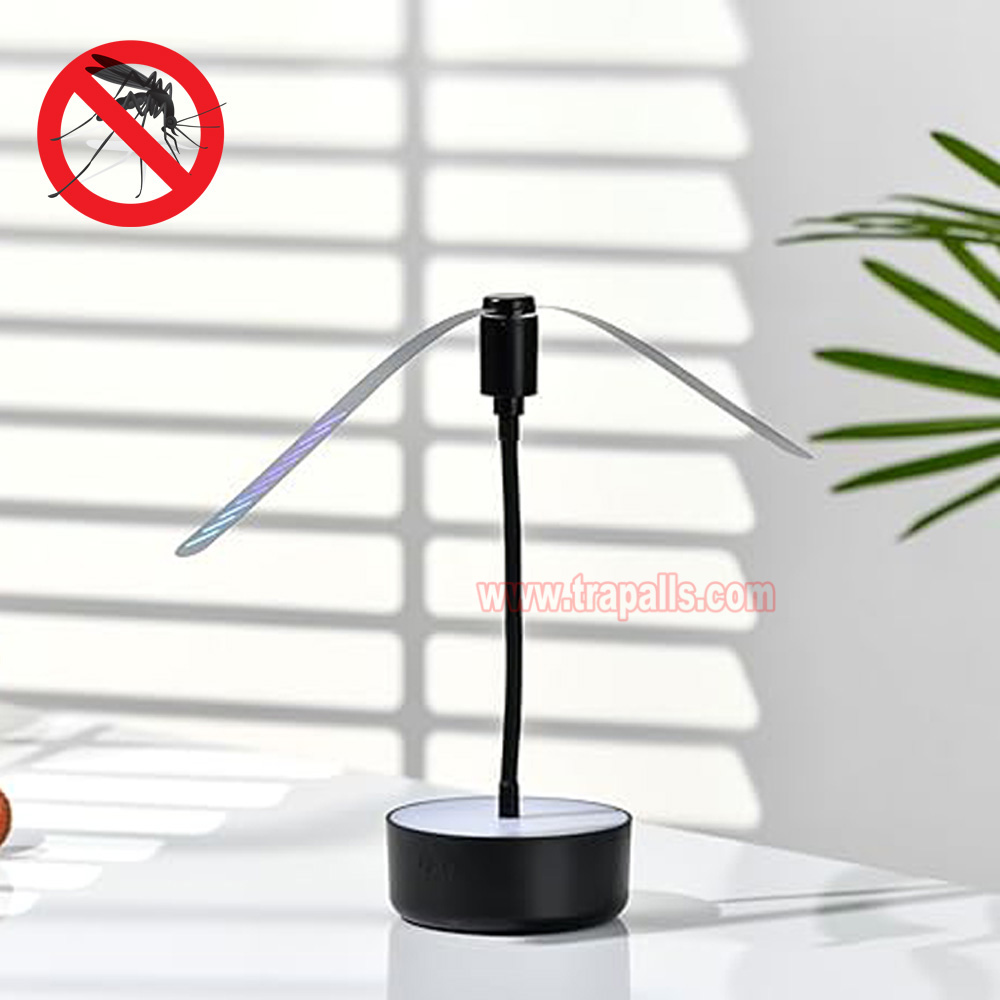Indoor Camping Portable 360° Rotating Hanging Soft-Stop Blades Fly Repellent Fan with Light - Image 11
