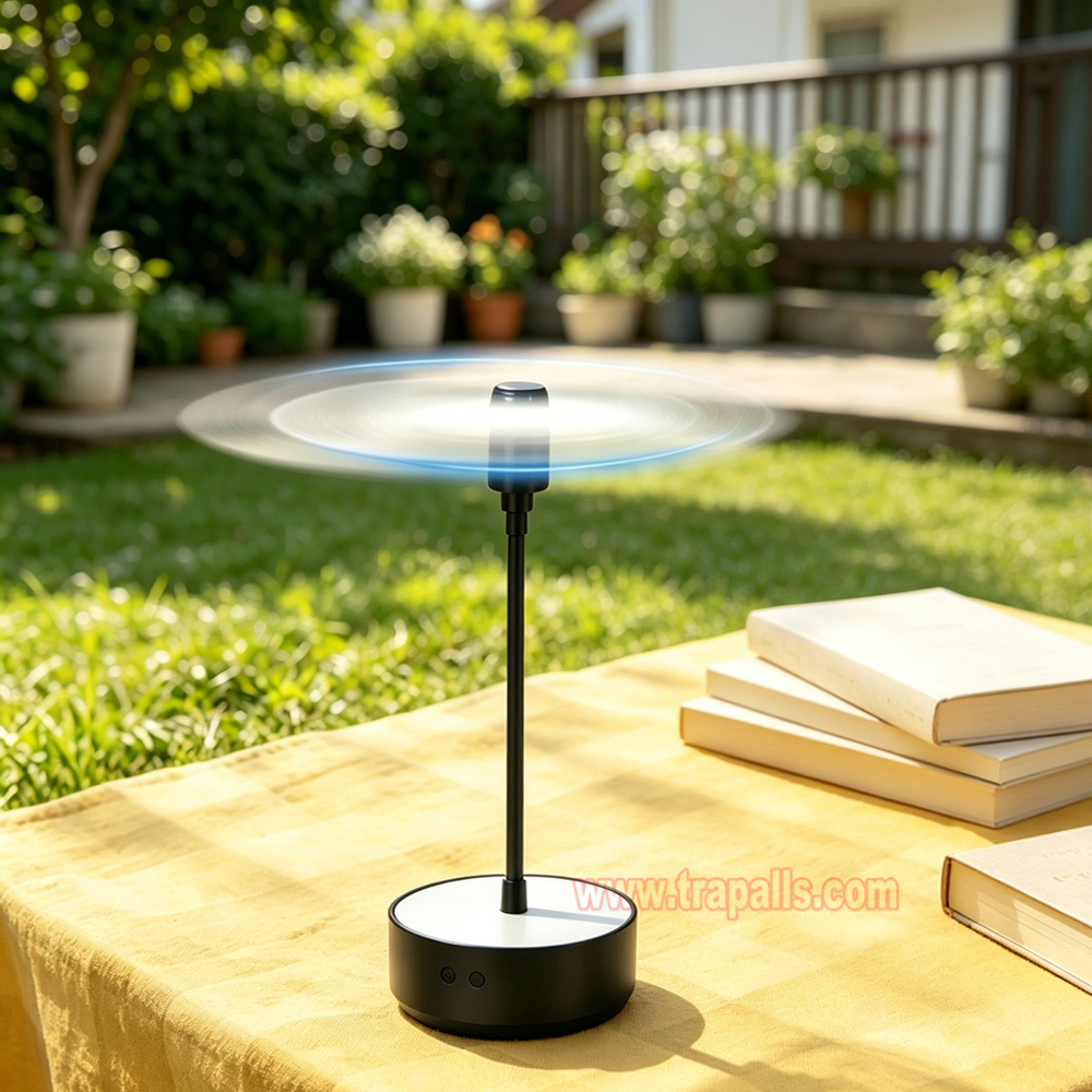 Indoor Camping Portable 360° Rotating Hanging Soft-Stop Blades Fly Repellent Fan with Light - Image 16