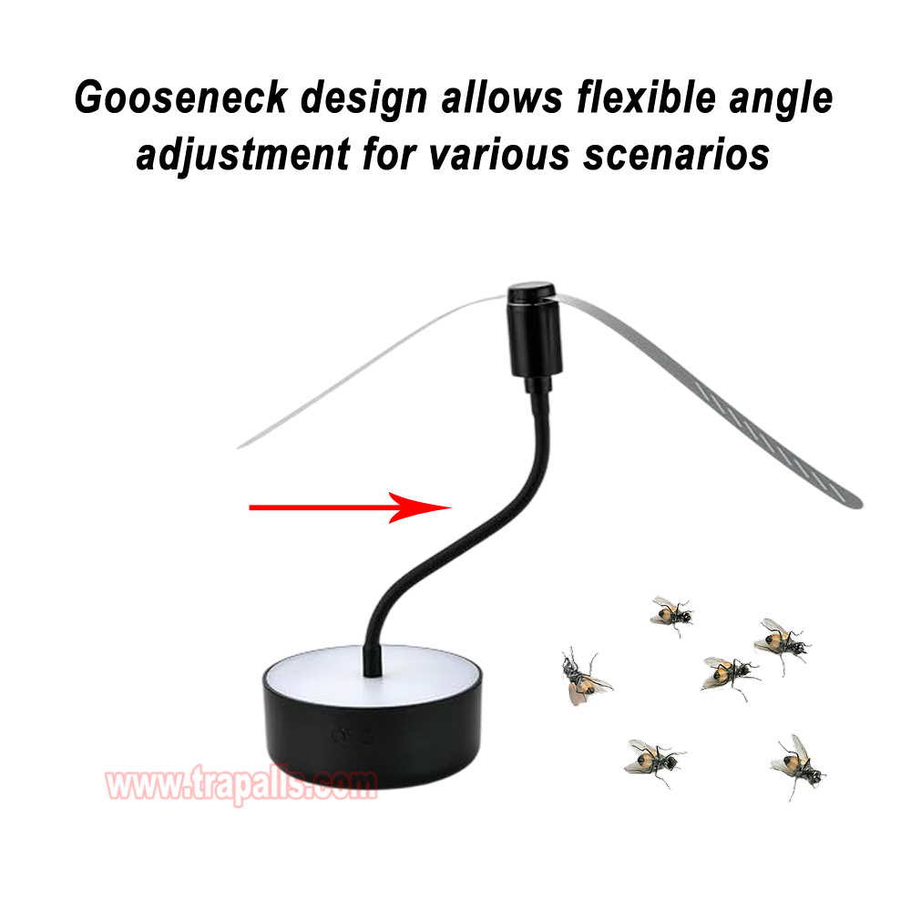 Indoor Camping Portable 360° Rotating Hanging Soft-Stop Blades Fly Repellent Fan with Light - Image 4