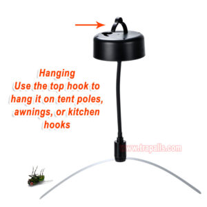 Indoor Camping Portable 360° Rotating Hanging Soft-Stop Blades Fly Repellent Fan with Light - Image 5