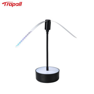 Indoor Camping Portable 360° Rotating Hanging Soft-Stop Blades Fly Repellent Fan with Light