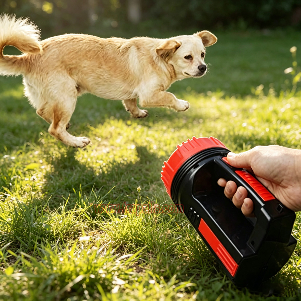 Outdoor Travel Portable Handheld LED Flashlight High Power Dog Repellent Ultrasonic Animal Repeller - Image 12