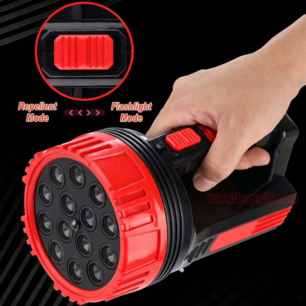 Outdoor Travel Portable Handheld LED Flashlight High Power Dog Repellent Ultrasonic Animal Repeller - Image 5