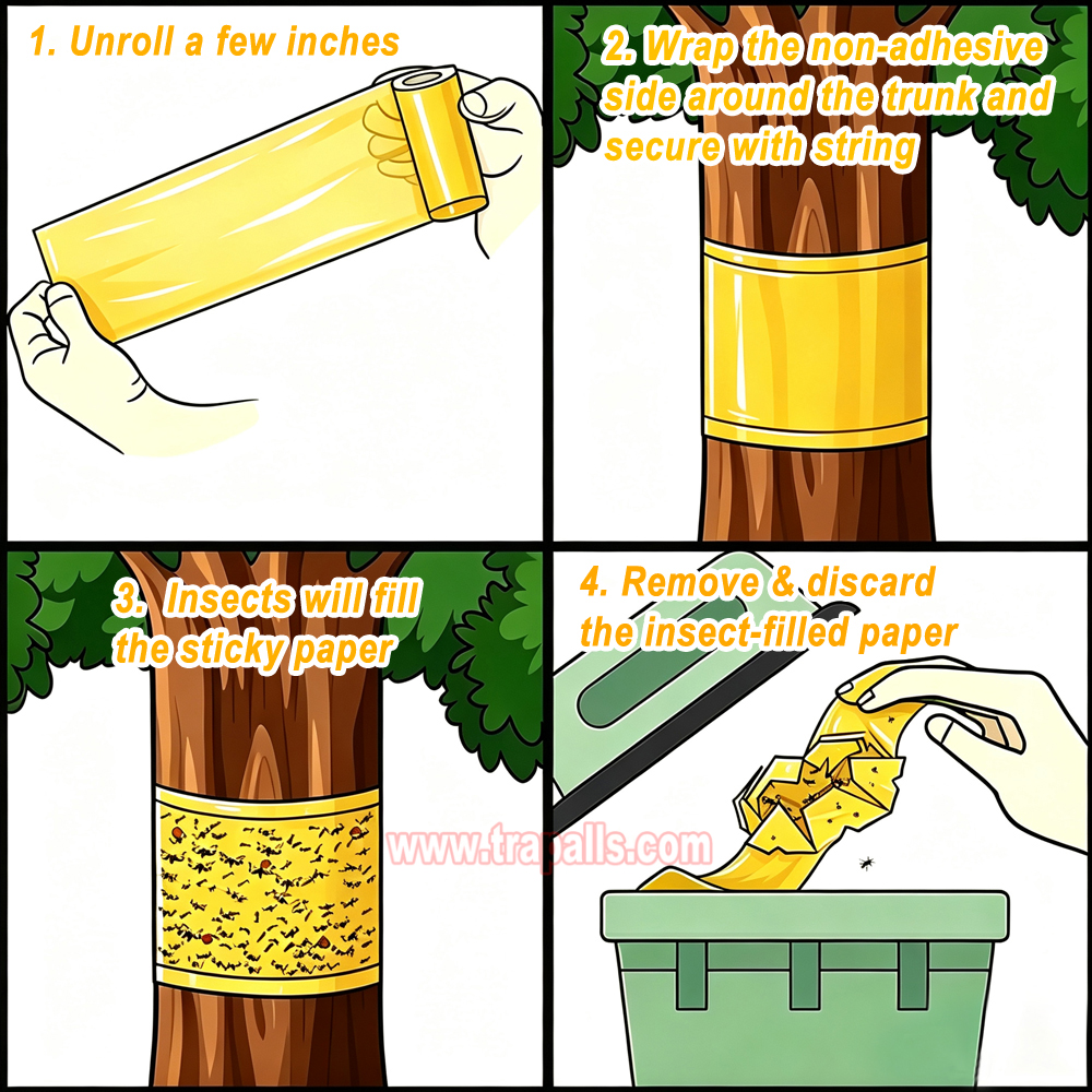 Garden Orchard Protecting Tree External Adhesive Tree Insect Trap Tape Insect Barrier Tree Pest Tape - Image 8