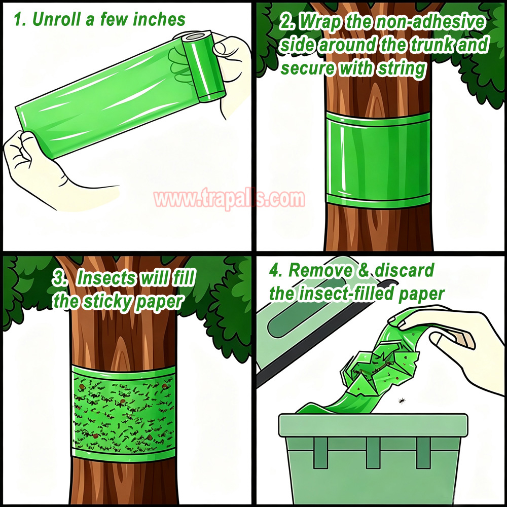Orchard Protecting Tree External Adhesive Tree Insect Trap Tape Insect Barrier Tree Pest Tape - Image 5