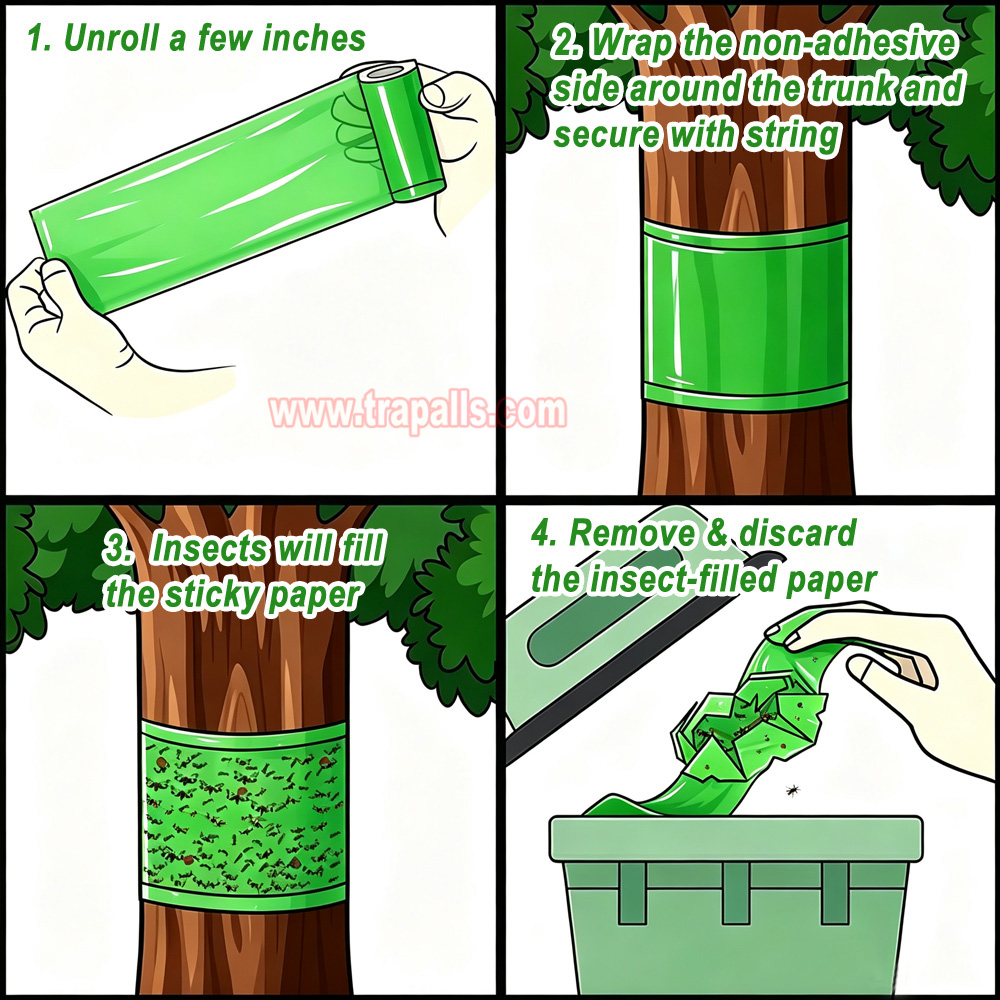 Outdoor Orchard Protecting Tree External Adhesive Tree Insect Trap Tape Crawling Pest Barrier Tree Pest Tape - Image 11