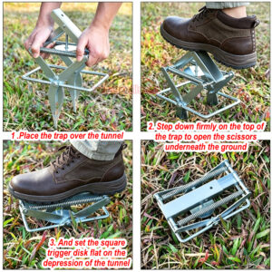 Outdoor Metal Galvanized Steel Vole Trap with Sensitive Trigger Gopher Catcher Spear Type Mole Trap - Image 11