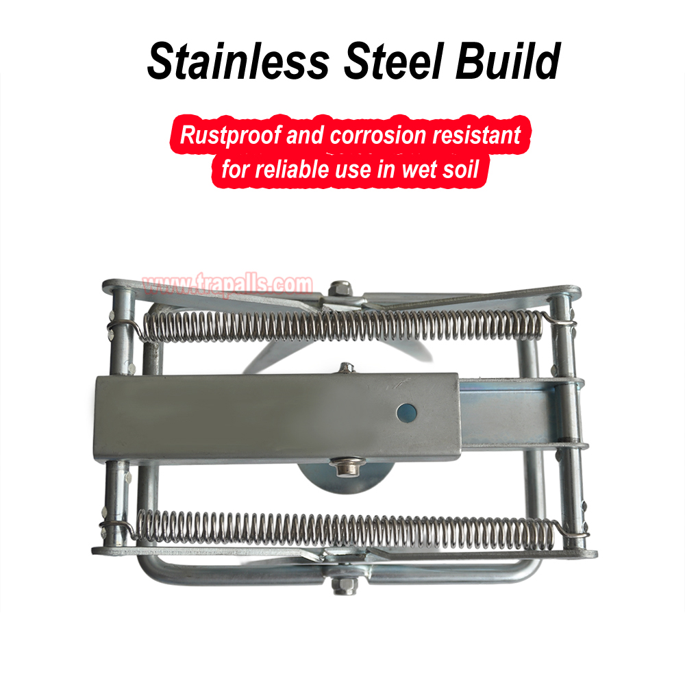 Outdoor Metal Galvanized Steel Vole Trap with Sensitive Trigger Gopher Catcher Spear Type Mole Trap - Image 7