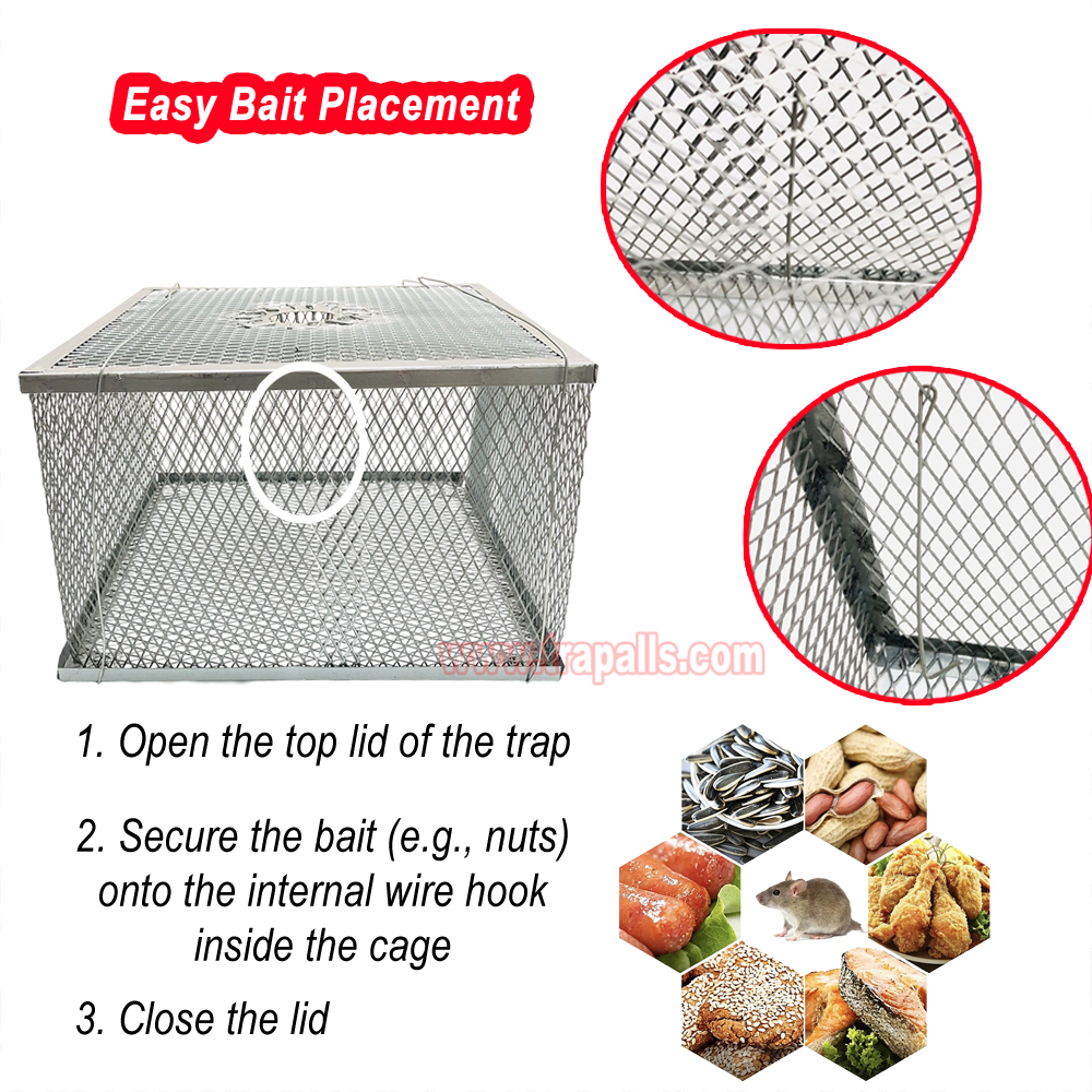 Indoor Warehouse Humane Durable Wire Mesh Reusable Mouse Cage Multi-Catch Live Mouse Trap Cage - Image 6