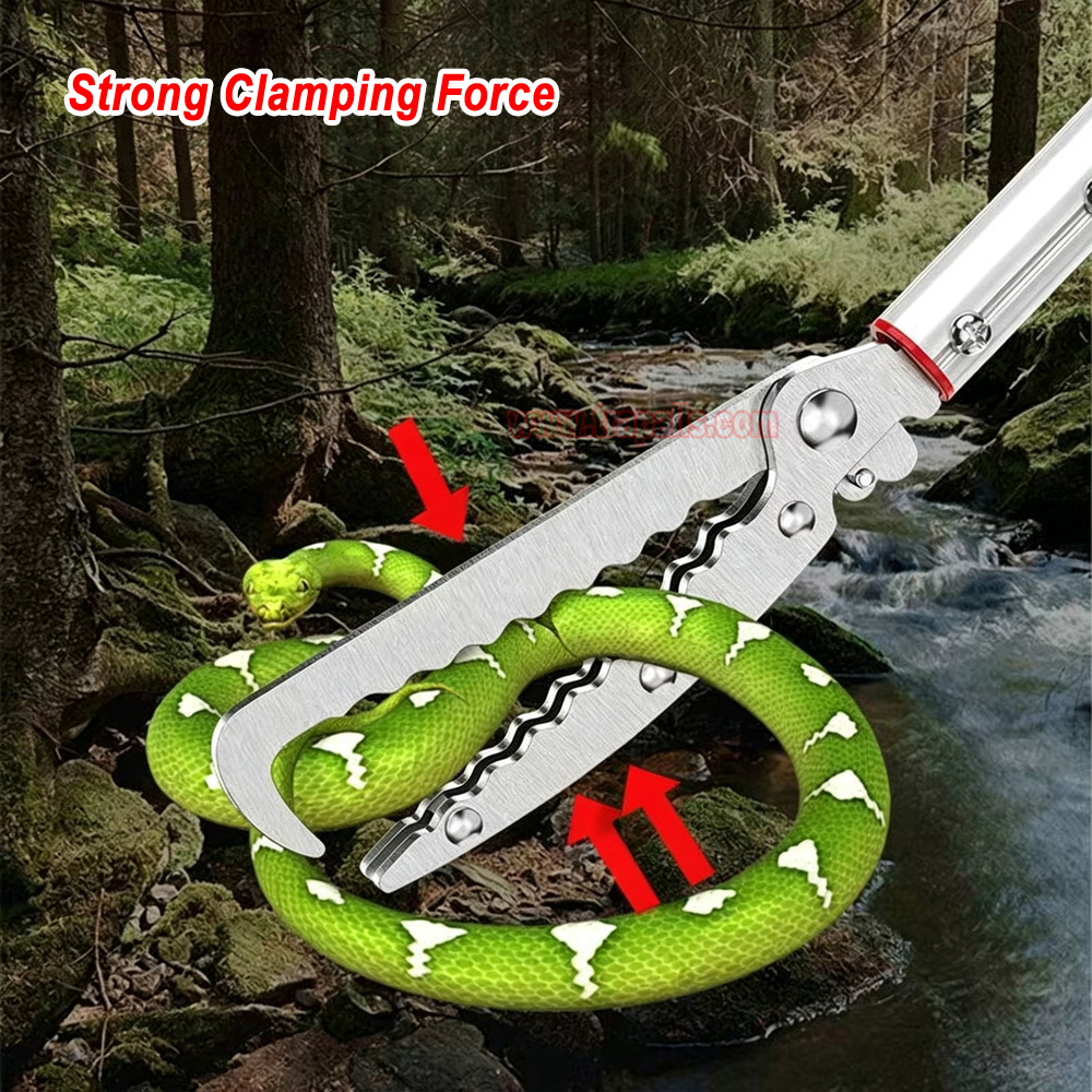 Outdoor Aquaculture Adjustable Fishing Tong Telescopic Eel Clamp Extendable Snake Catcher with Safety Lock - Image 14