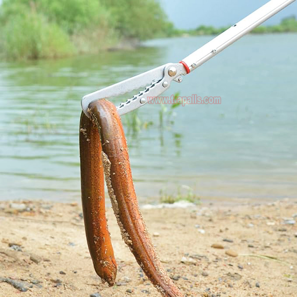 Outdoor Aquaculture Adjustable Fishing Tong Telescopic Eel Clamp Extendable Snake Catcher with Safety Lock - Image 15