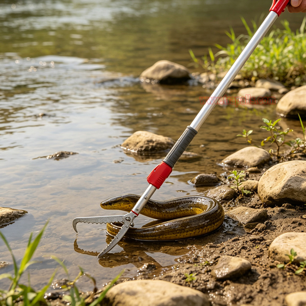 Outdoor Aquaculture Adjustable Fishing Tong Telescopic Eel Clamp Extendable Snake Catcher with Safety Lock - Image 19