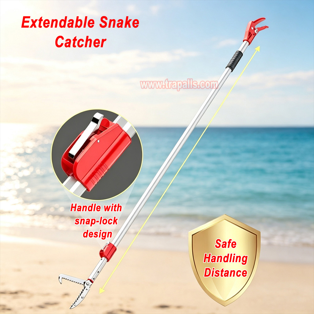 Outdoor Aquaculture Adjustable Fishing Tong Telescopic Eel Clamp Extendable Snake Catcher with Safety Lock - Image 5
