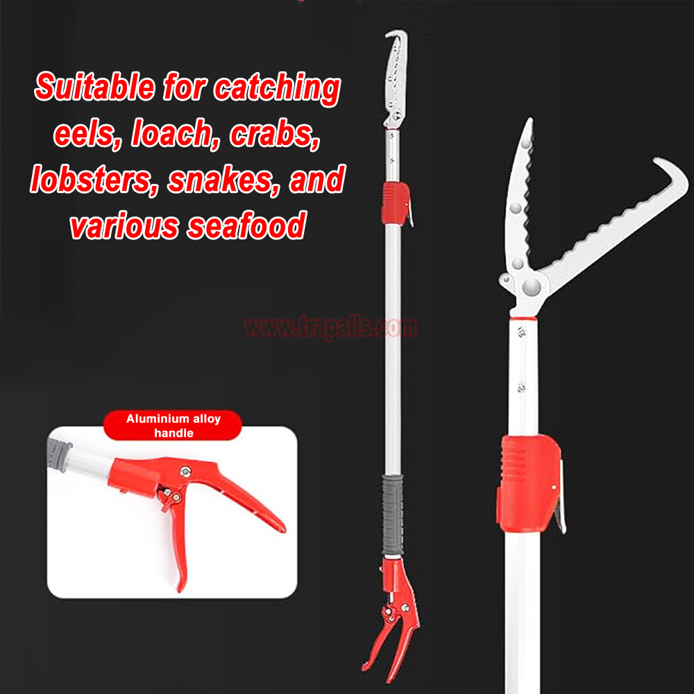 Outdoor Aquaculture Adjustable Fishing Tong Telescopic Eel Clamp Extendable Snake Catcher with Safety Lock - Image 8