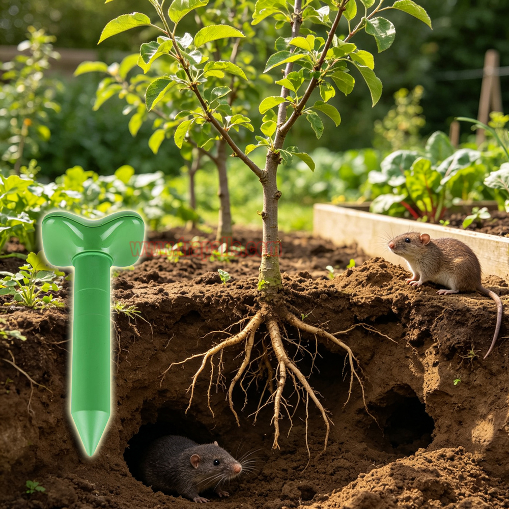 Outdoor Vibration Gopher Deterrent Battery Powered Sonic Vole Repellent Ultrasonic Mole Repeller - Image 9