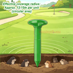 Outdoor Vibration Gopher Deterrent Battery Powered Sonic Vole Repellent Ultrasonic Mole Repeller - Image 10