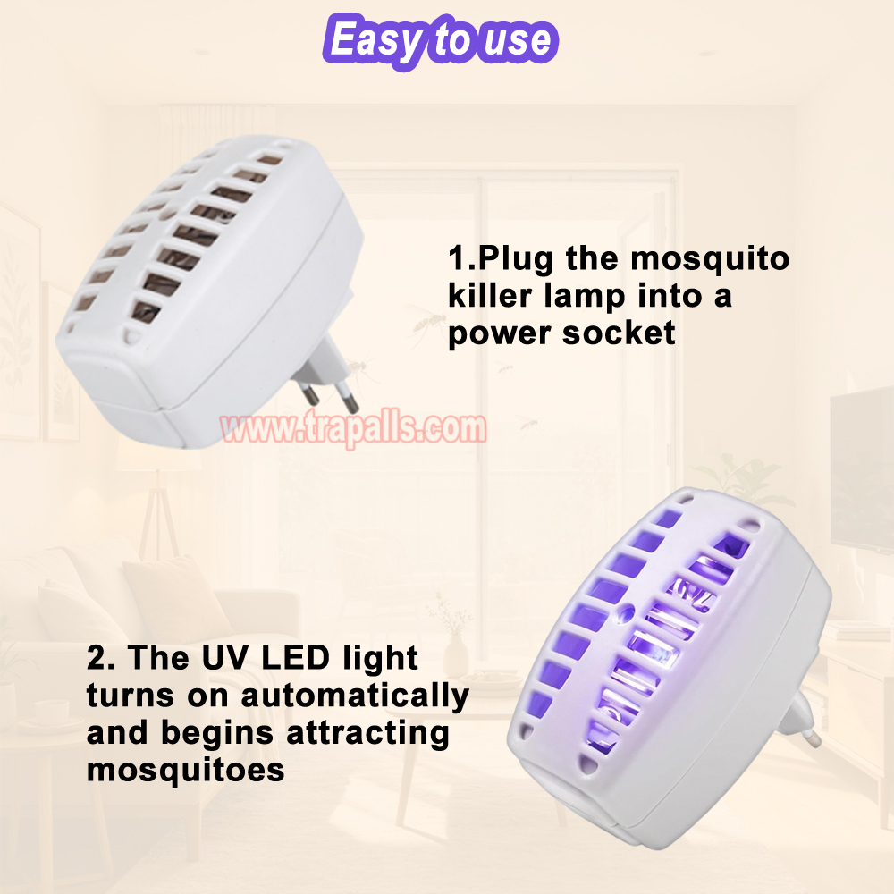Indoor Home Plug-in Electric Bug Zapper with 600V Grid Portable 365nm UV LED Mosquito Killer Lamp - Image 6