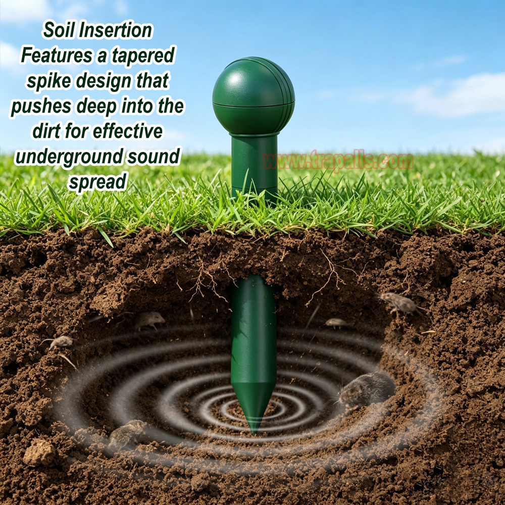 Outdoor Waterproof Battery Powered Intermittent Vibration Gopher Vole Repellent Ultrasonic Mole Repeller - Image 11