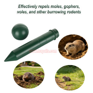 Outdoor Waterproof Battery Powered Intermittent Vibration Gopher Vole Repellent Ultrasonic Mole Repeller - Image 4