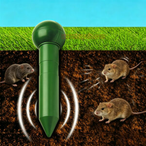Outdoor Waterproof Battery Powered Intermittent Vibration Gopher Vole Repellent Ultrasonic Mole Repeller - Image 9