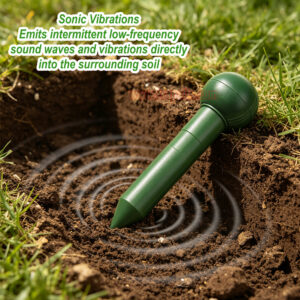 Outdoor Waterproof Battery Powered Intermittent Vibration Gopher Vole Repellent Ultrasonic Mole Repeller - Image 10