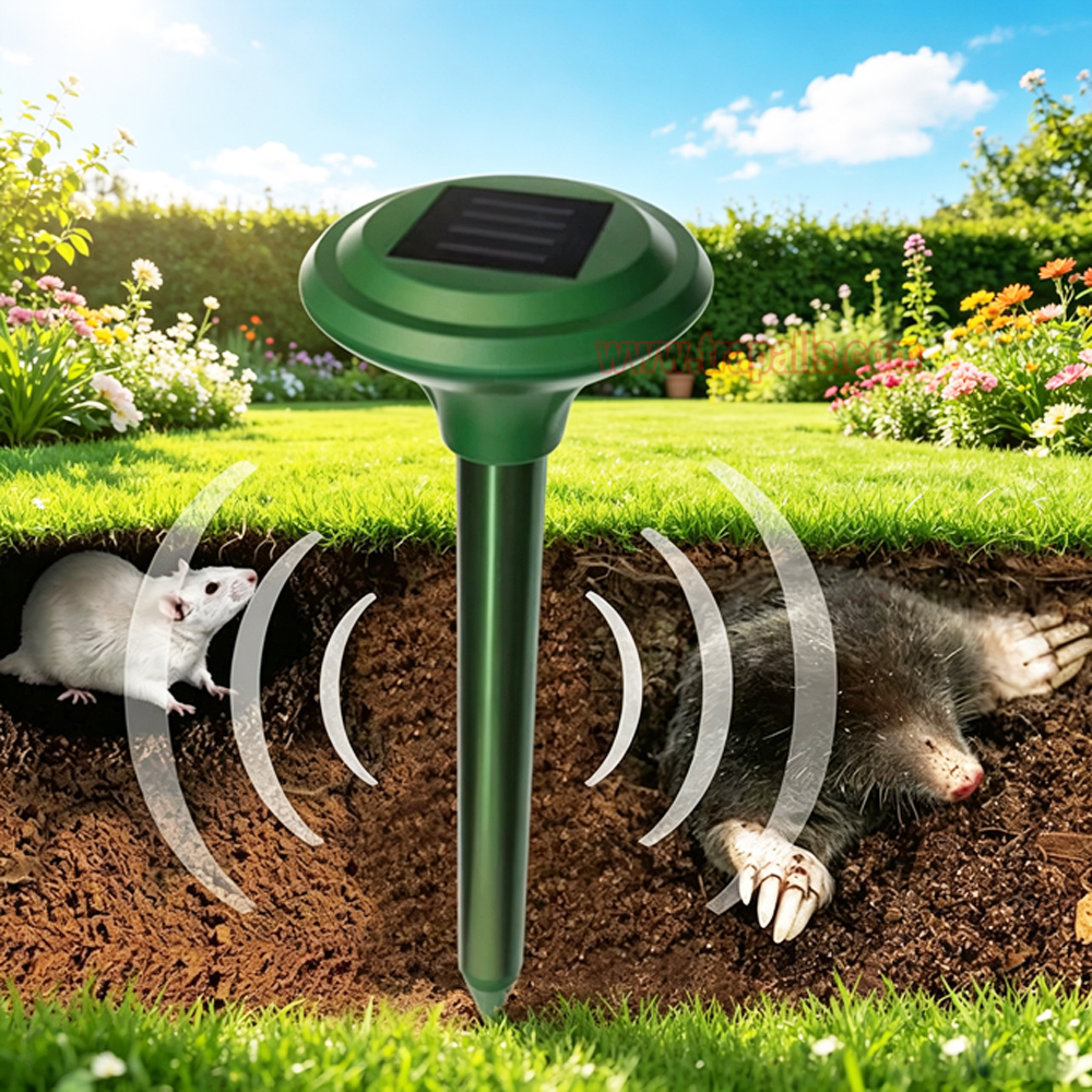 Outdoor Waterproof Solar Smart Variable Frequency Gopher Vole Snake Deterrent Ultrasonic Mole Repeller - Image 14