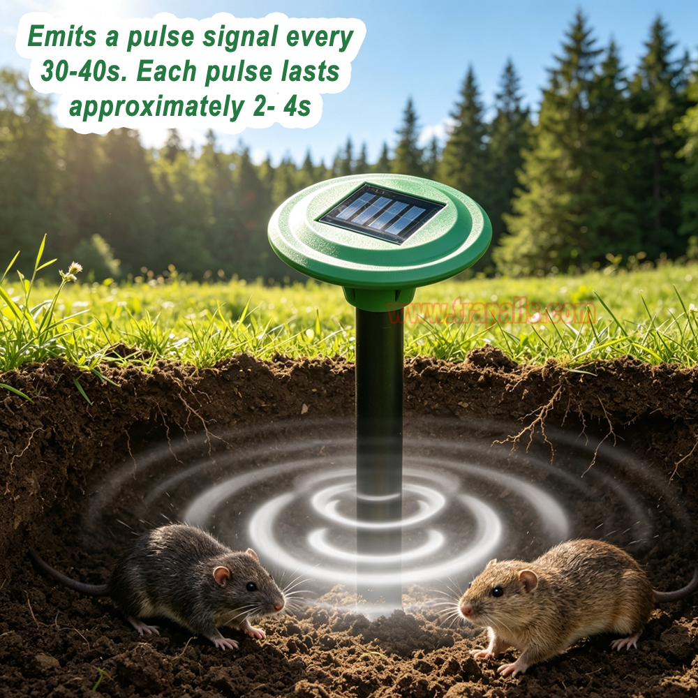 Outdoor Waterproof Solar Smart Variable Frequency Gopher Vole Snake Deterrent Ultrasonic Mole Repeller - Image 15