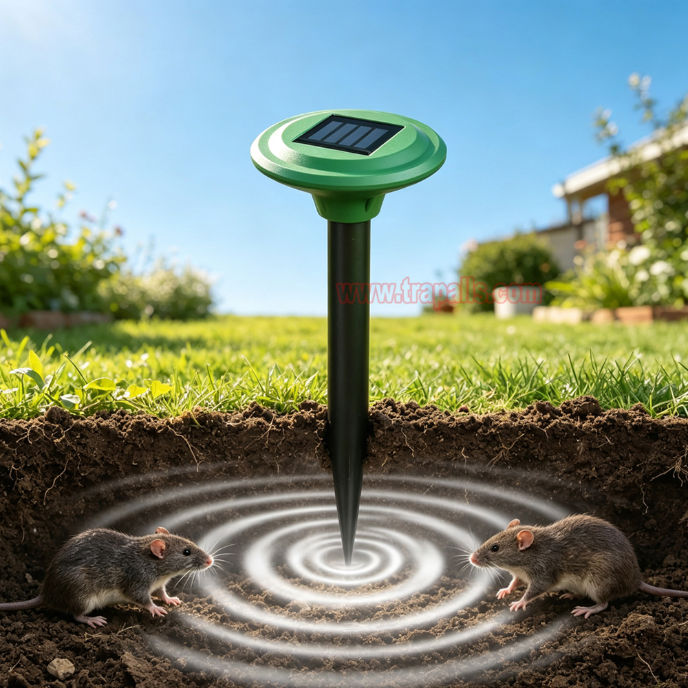 Outdoor Waterproof Solar Smart Variable Frequency Gopher Vole Snake Deterrent Ultrasonic Mole Repeller - Image 16