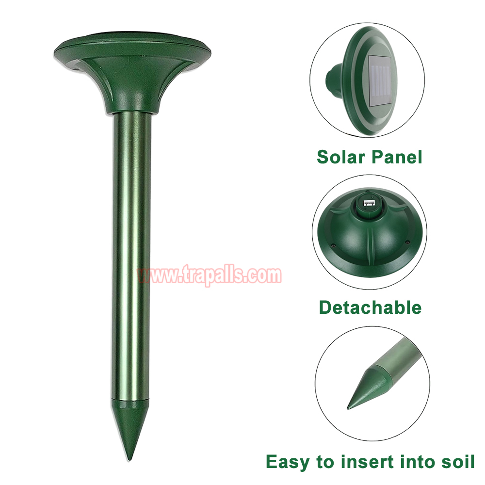 Outdoor Waterproof Solar Smart Variable Frequency Gopher Vole Snake Deterrent Ultrasonic Mole Repeller - Image 4