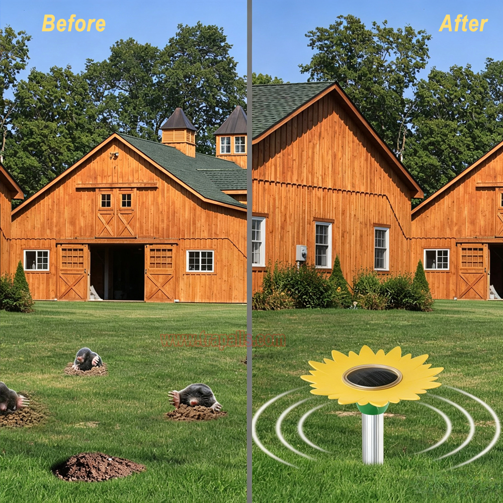 Outdoor Waterproof Battery Powered Intermittent Vibration Gopher Vole Repellent Ultrasonic Mole Repeller - Image 15