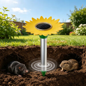 Outdoor Waterproof Battery Powered Intermittent Vibration Gopher Vole Repellent Ultrasonic Mole Repeller - Image 19