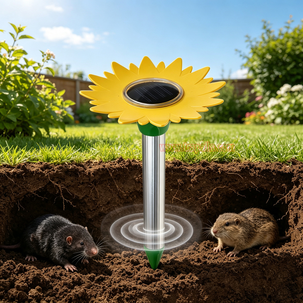 Outdoor Waterproof Battery Powered Intermittent Vibration Gopher Vole Repellent Ultrasonic Mole Repeller - Image 19