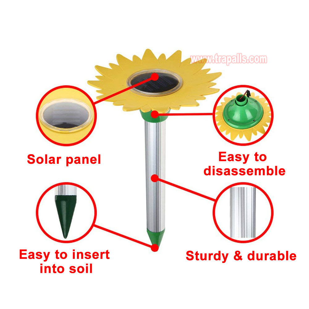 Outdoor Waterproof Battery Powered Intermittent Vibration Gopher Vole Repellent Ultrasonic Mole Repeller - Image 4