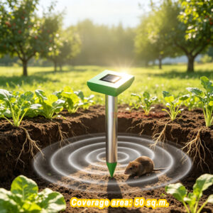 Outdoor Waterproof Solar Variable Frequency Gopher Vole Snake Deterrent Ultrasonic Mole Repeller - Image 12