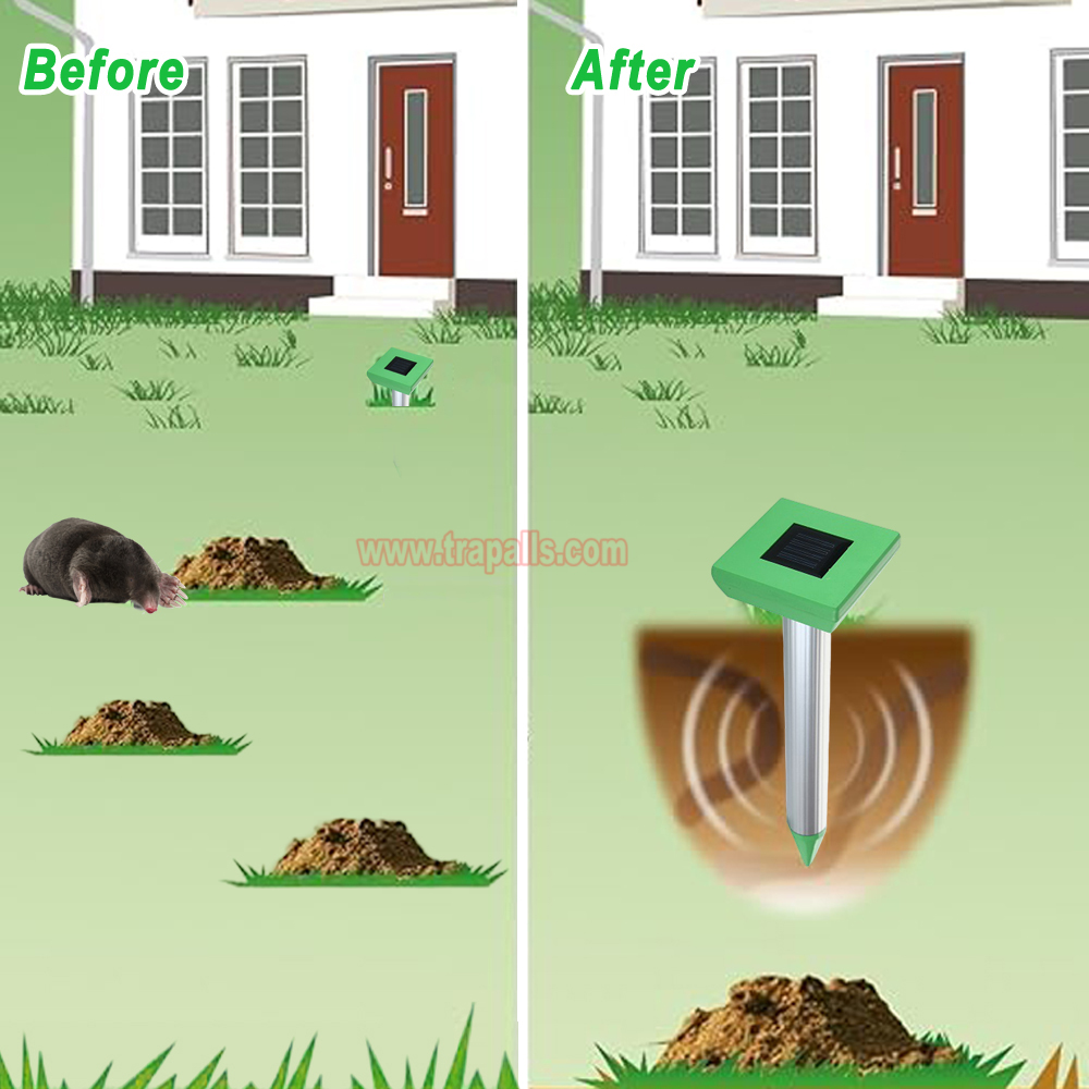 Outdoor Waterproof Solar Variable Frequency Gopher Vole Snake Deterrent Ultrasonic Mole Repeller - Image 7