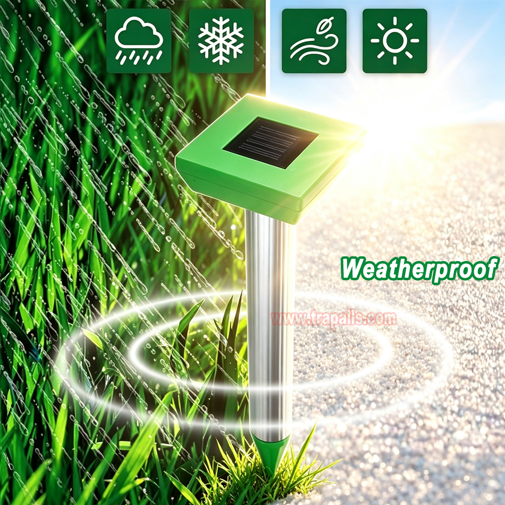 Outdoor Waterproof Solar Variable Frequency Gopher Vole Snake Deterrent Ultrasonic Mole Repeller - Image 9