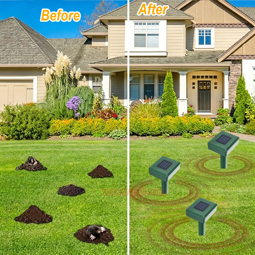 Outdoor Waterproof Solar Powered Anti Gopher Vole Deterrent Ultrasonic Mole Repeller - Image 12